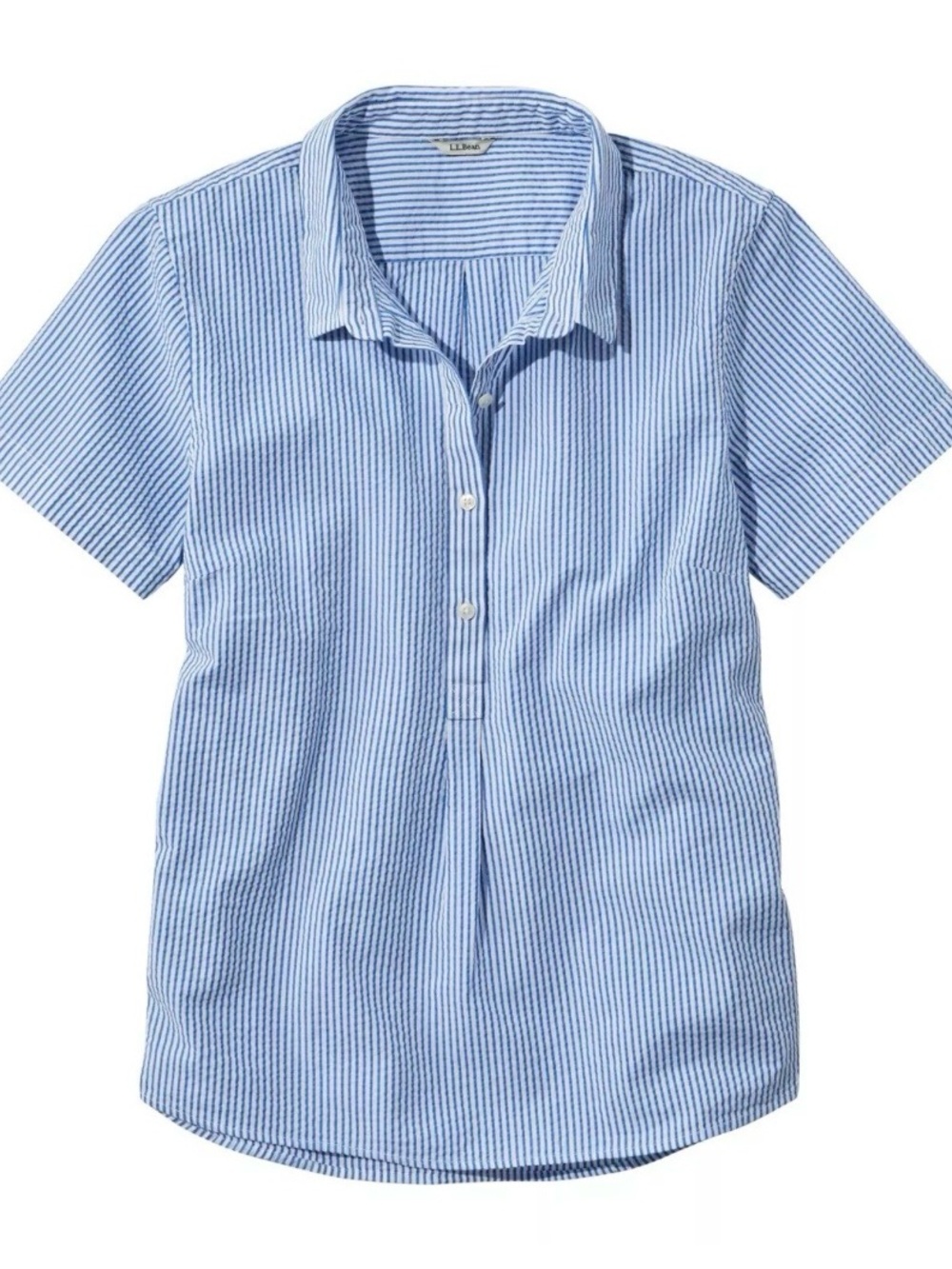 LL Bean Women’s Vacationland Seersucker Shirt — Small PET